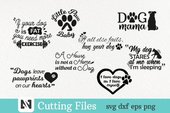 A Bundle of 8 Dog Saying SVG