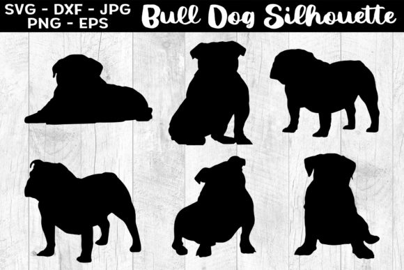 Bull Dog Silhouettes SVG Bull Dog