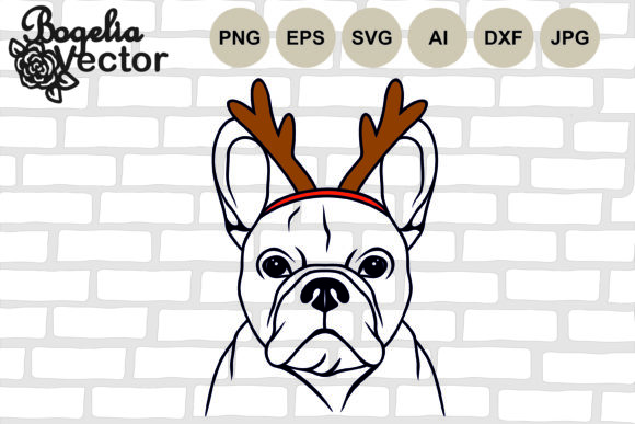 Christmas French Bulldog Antlers