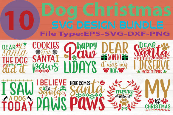 Dog Christmas SVG Design Bundle