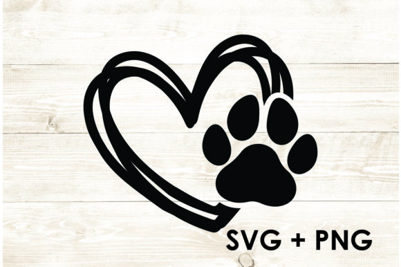 Dog Paw Heart SVG
