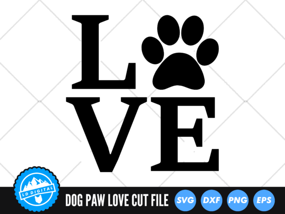 Dog Paw Love SVG