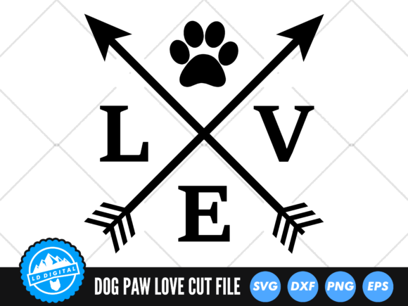 Dog Paw Love SVG