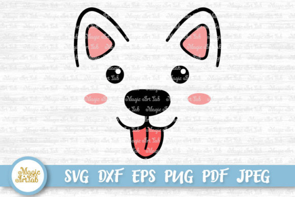 Kawaii Dog Face SVG