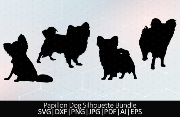 Papillon Dog Silhouette Bundle