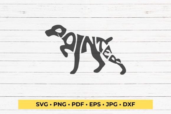 Pointer Dog Typography SVG Cut File
