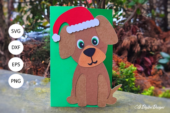 Santa Dog Card Envelope SVG