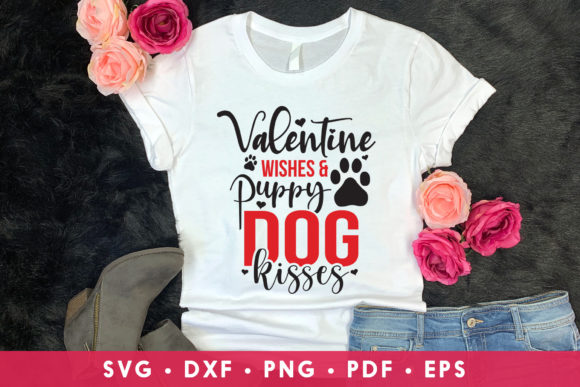 Valentine Wishes Puppy Dog Kisses SVG
